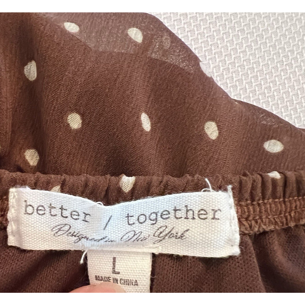 White Polka Dot (L) Brown Mini Dress-Babydoll Slip Dress-COQUETTE-Scarf-PLAYFUL - Picture 13 of 14